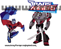 Transformers Animated Groupshots Optimus Prime and Megatron Wallpaper